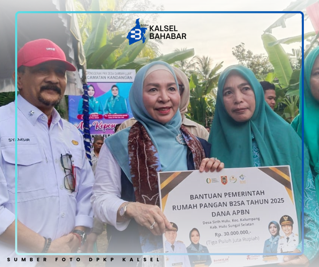 Bangkitkan Ketahanan Pangan Keluarga, Hj. Fathul Jannah Serahkan Bantuan Rumah Pangan B2SA di posyandu  HSS